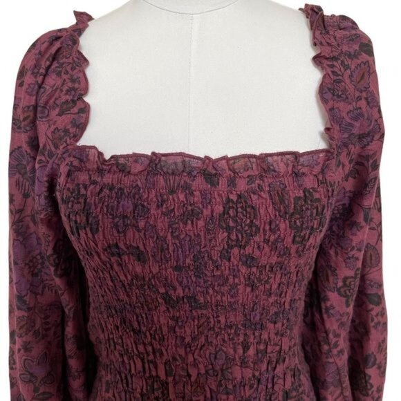 Free People Smock It To Me Mini Dress Hazelnut Combo Size Medium NWT - Picture 7 of 14